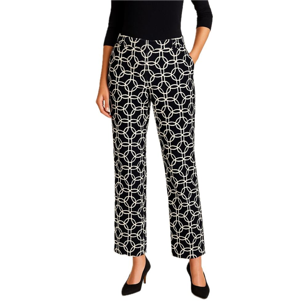 Talbots Black And White Intersecting Circle Stret… - image 1